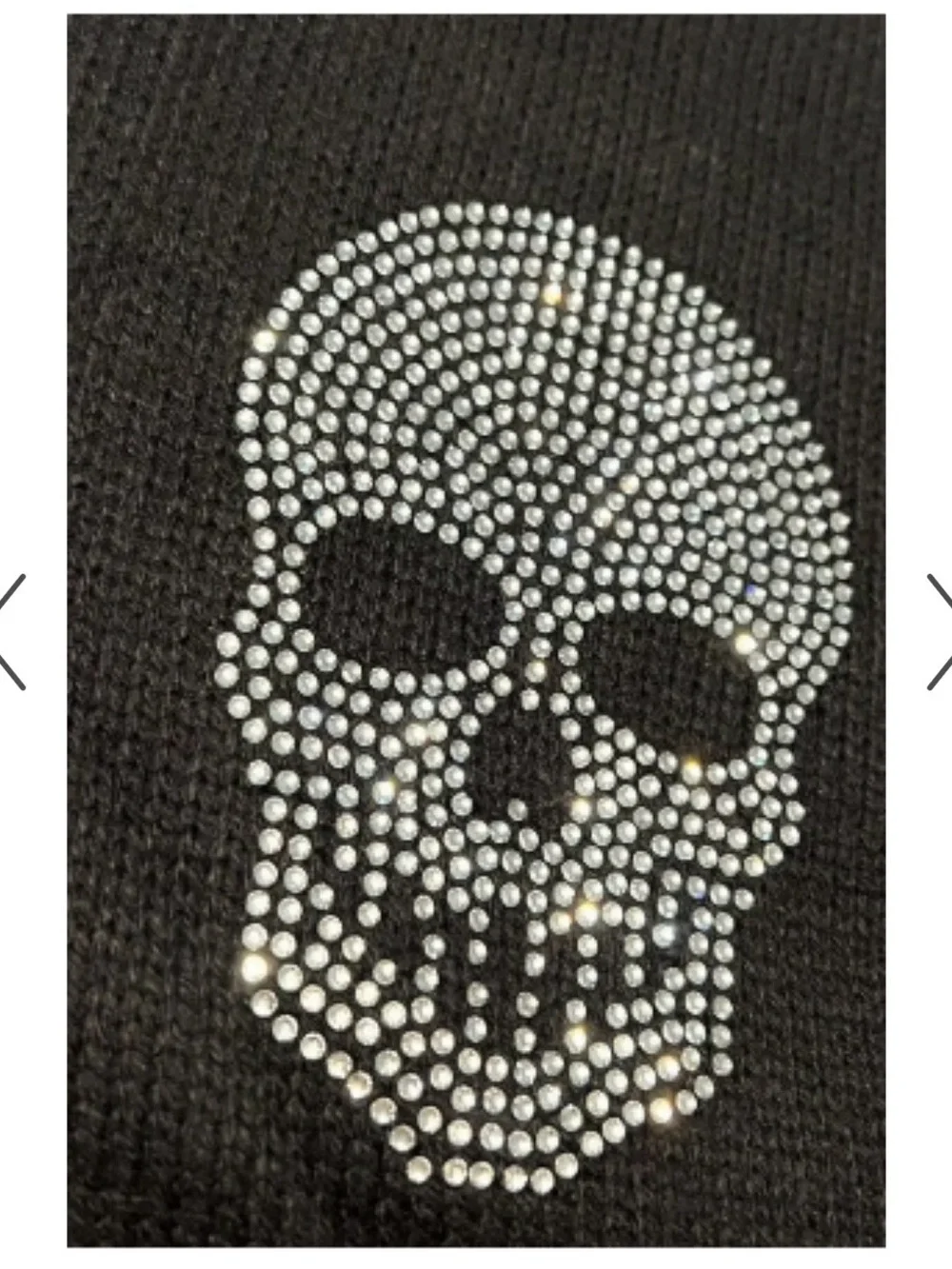 Magaschoni Black Scarf with Silver Skull Embellishments